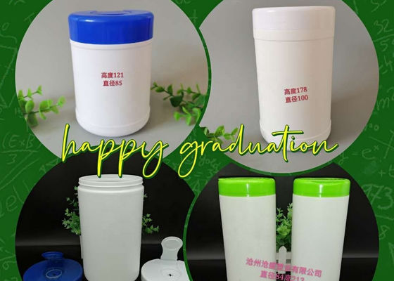 180mm HDPE Reinigungstücher schöpfen Flasche mit weißen Deckeln